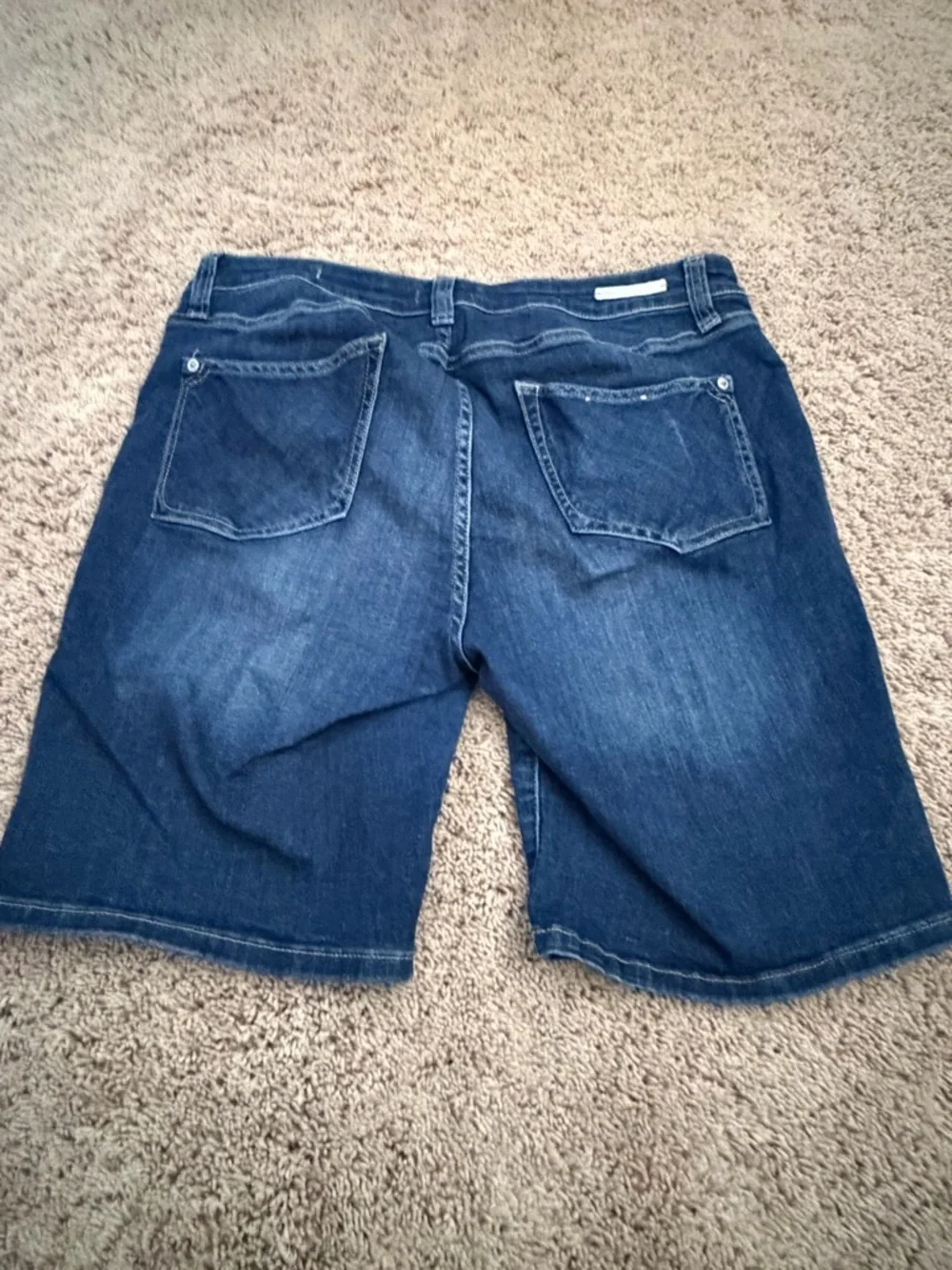 32 Anthropologie pilcro high rise slim long  Dark Blue Denim Jean Shorts - Picture 7 of 10
